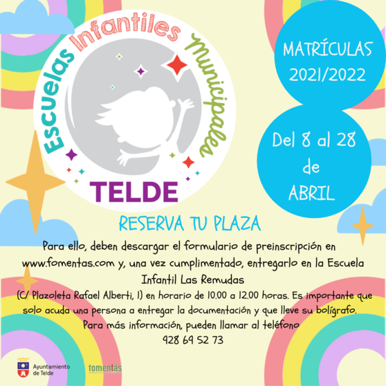 Abre el plazo de matrícula de las Escuelas Infantiles Municipales de Telde