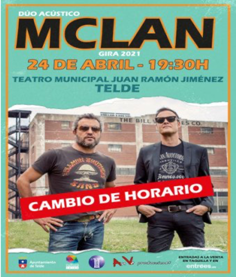 Cartel del concierto d M-Clan en Telde