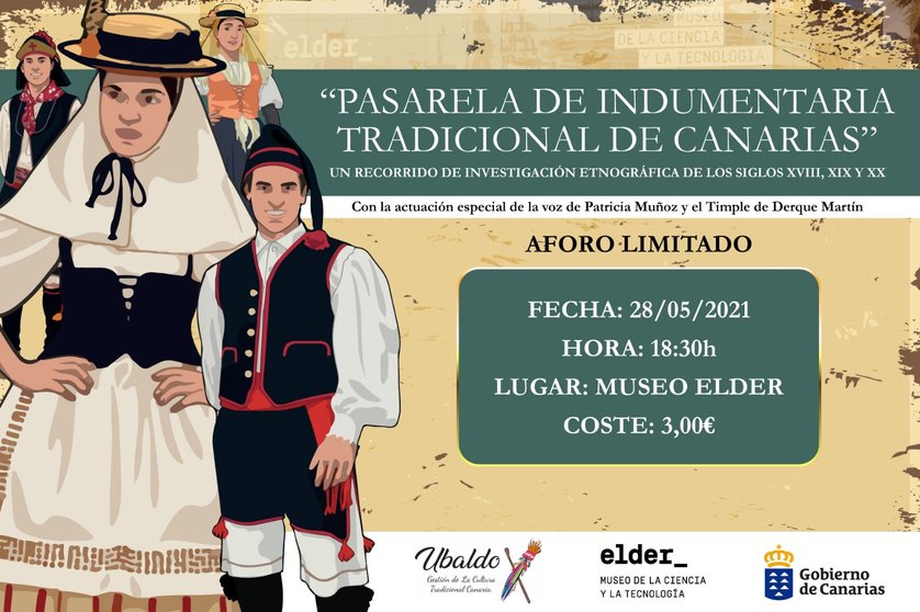 Trajes típicos canarios desfilarán por el  Museo Elder en la 'Pasarela de Indumentaria Tradicional de Canarias'